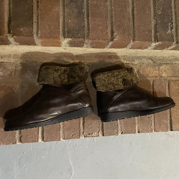 Brand New NIB Stuart Weitzman Brown Leather Shearling Cooper Chill Boot Size 9 - Picture 7 of 9